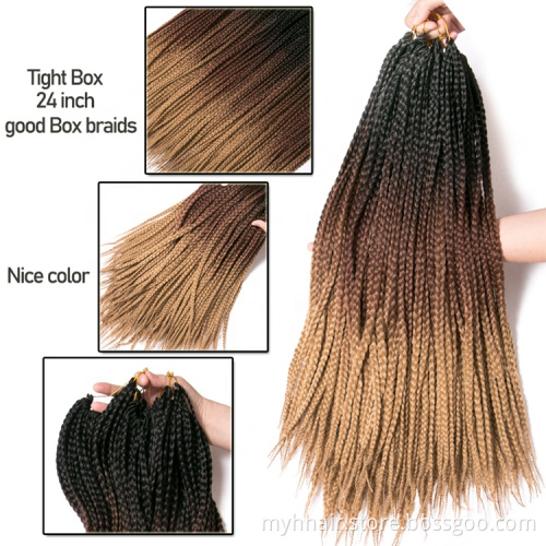 10 piece 22 Roots/pcs Ombre Synthetic Braiding Hair extension Heat Fiber Bulk pink,black Crochet braids 24 inch box braid